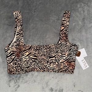 New with Tag Lysa Swim Bikini Top Leopard Cheetah Print Women’s Size 0X 14W-16W